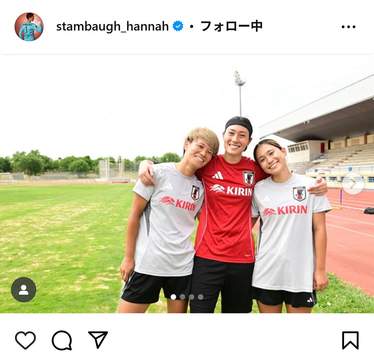 長野風花、南萌華、スタンボー華の3ショット（インスタグラムから）
