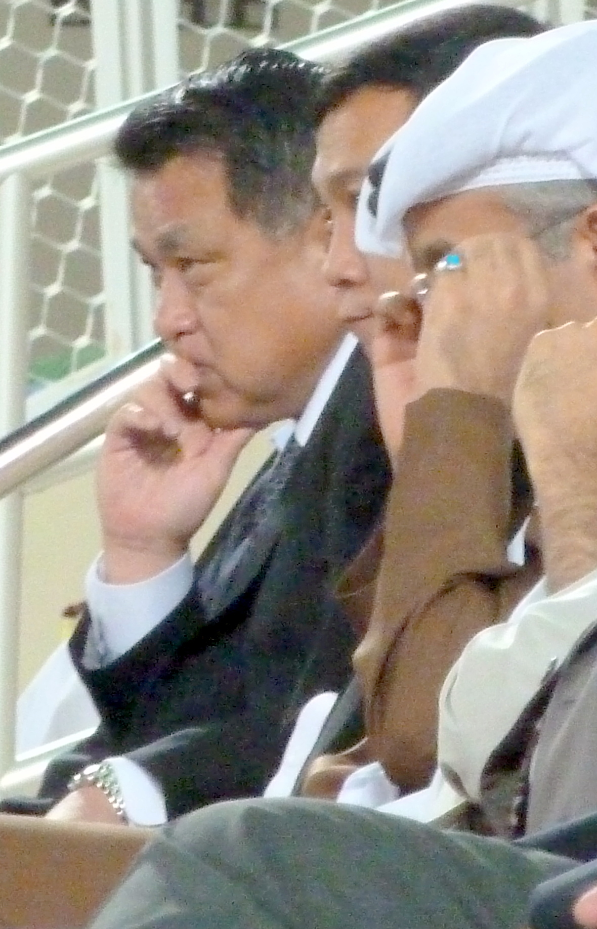 U－22アジア選手権の3位決定戦を視察した日本協会の田嶋副会長（2014年1月撮影）