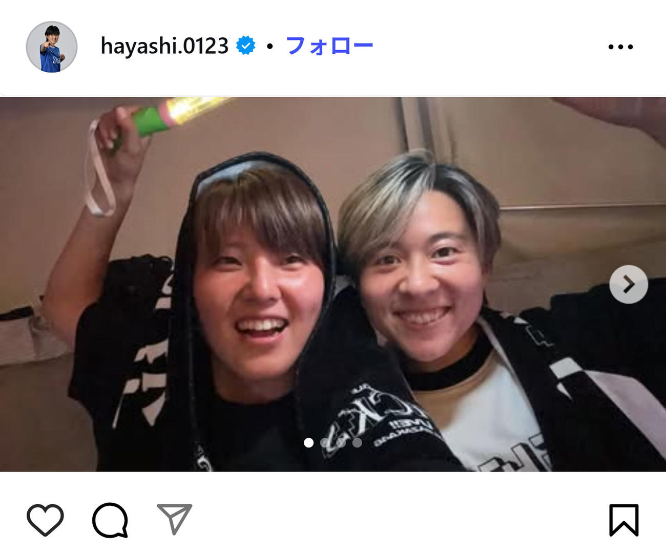 櫻坂46の推し活に夢中な林穂之香（インスタグラムから）
