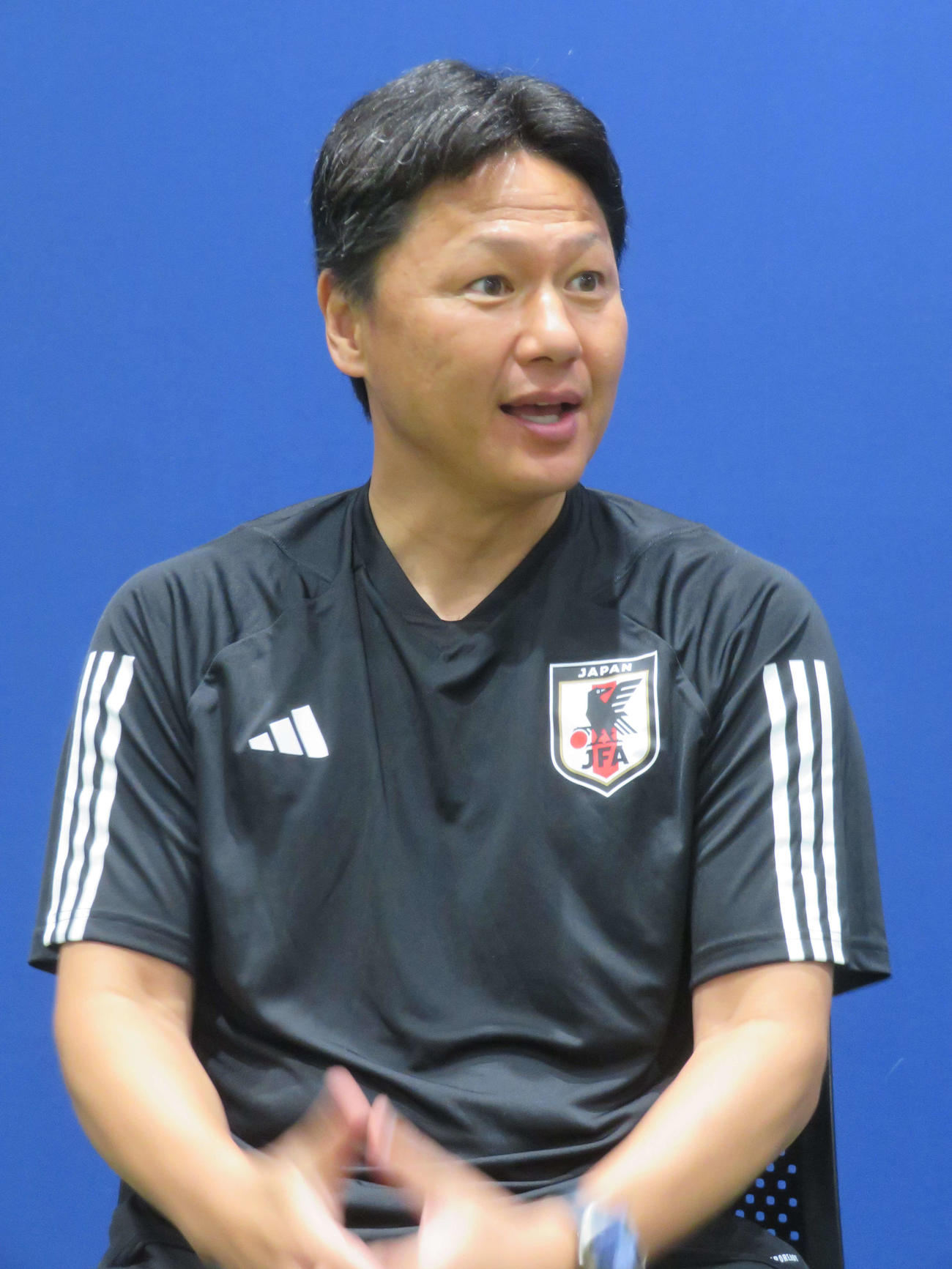 ロサンゼルス五輪を目指すU－23日本代表の大岩剛監督（撮影・佐藤成）