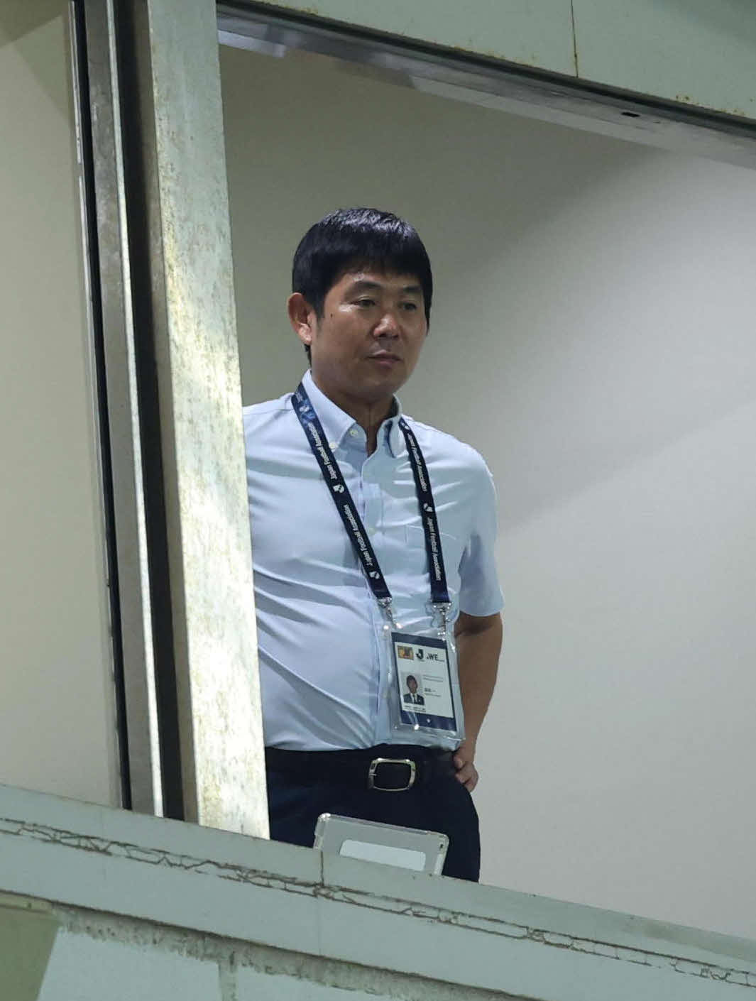柏対浦和　視察に訪れた日本代表の森保一監督（撮影・増田悦実）