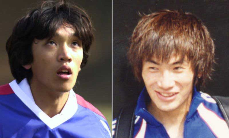 左から中村俊輔と西沢明訓