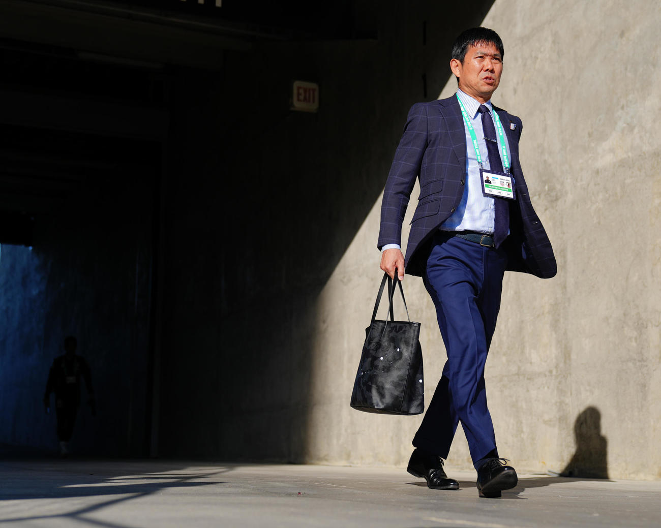 日本対米国　試合会場に入る森保監督（撮影・垰建太）