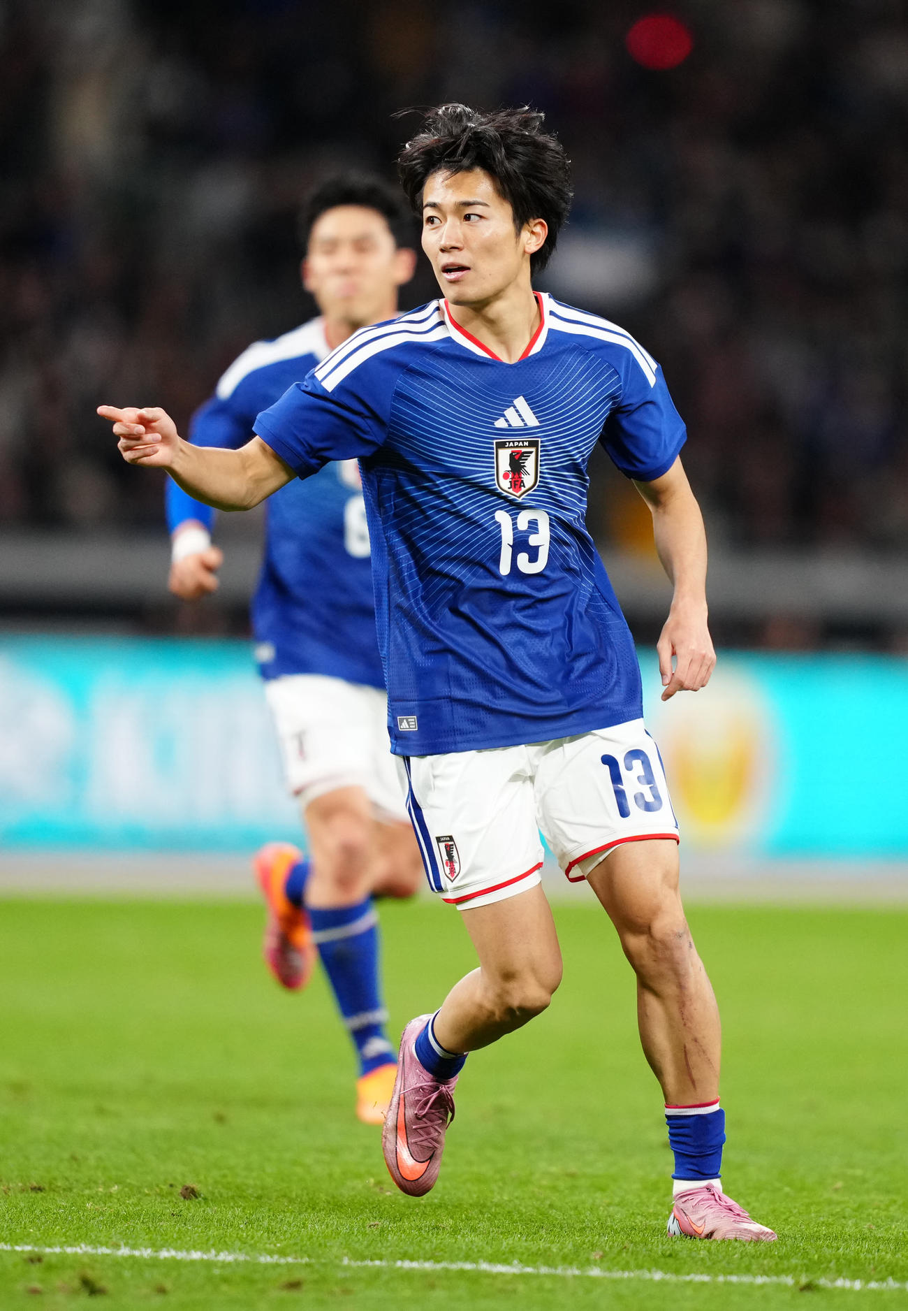 日本対ボリビア　後半、ゴールを決めた中村（撮影・江口和貴）