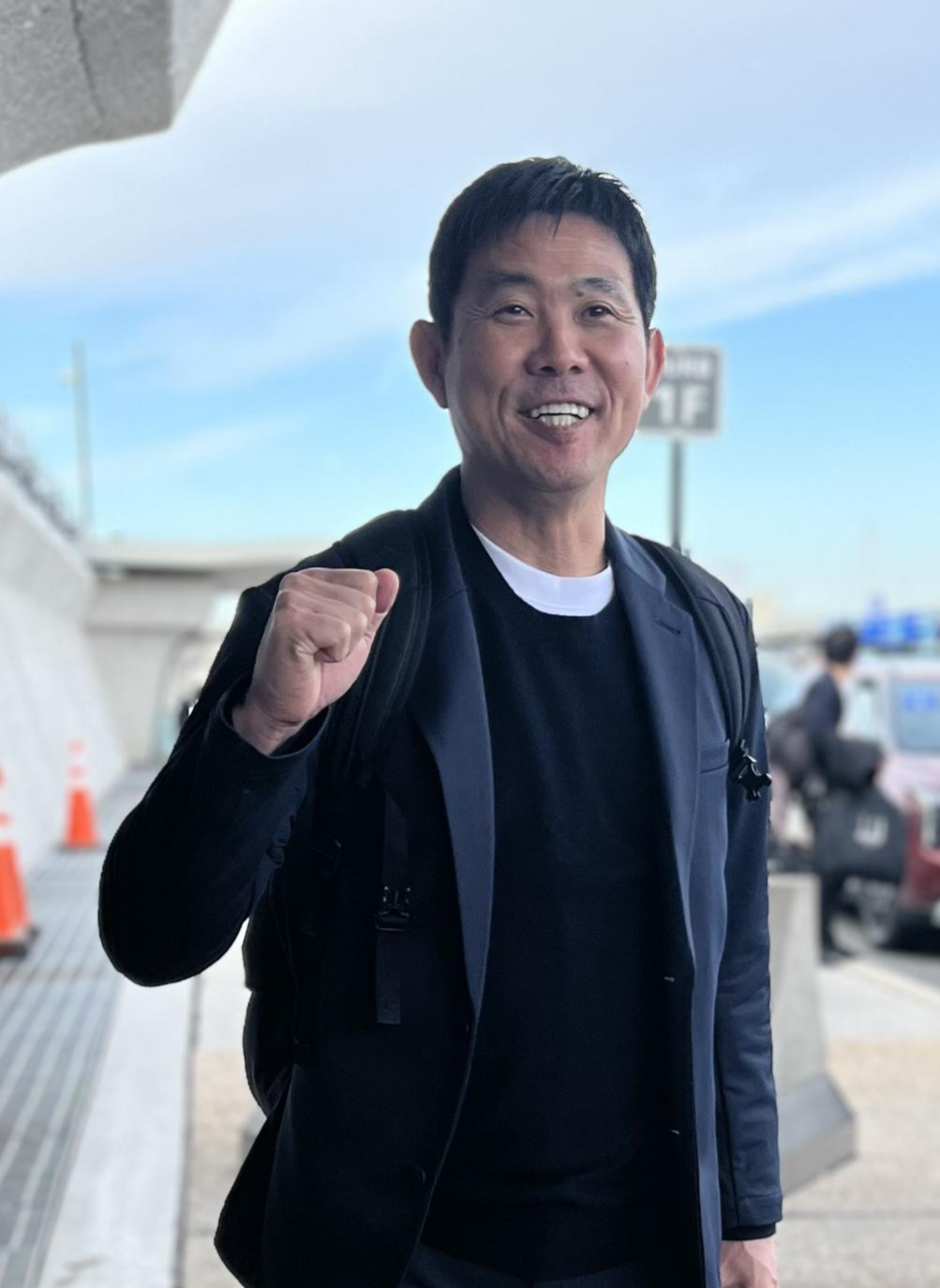 W杯北中米大会抽選会に向けてワシントン入りした日本代表の森保一監督（撮影・佐藤成）