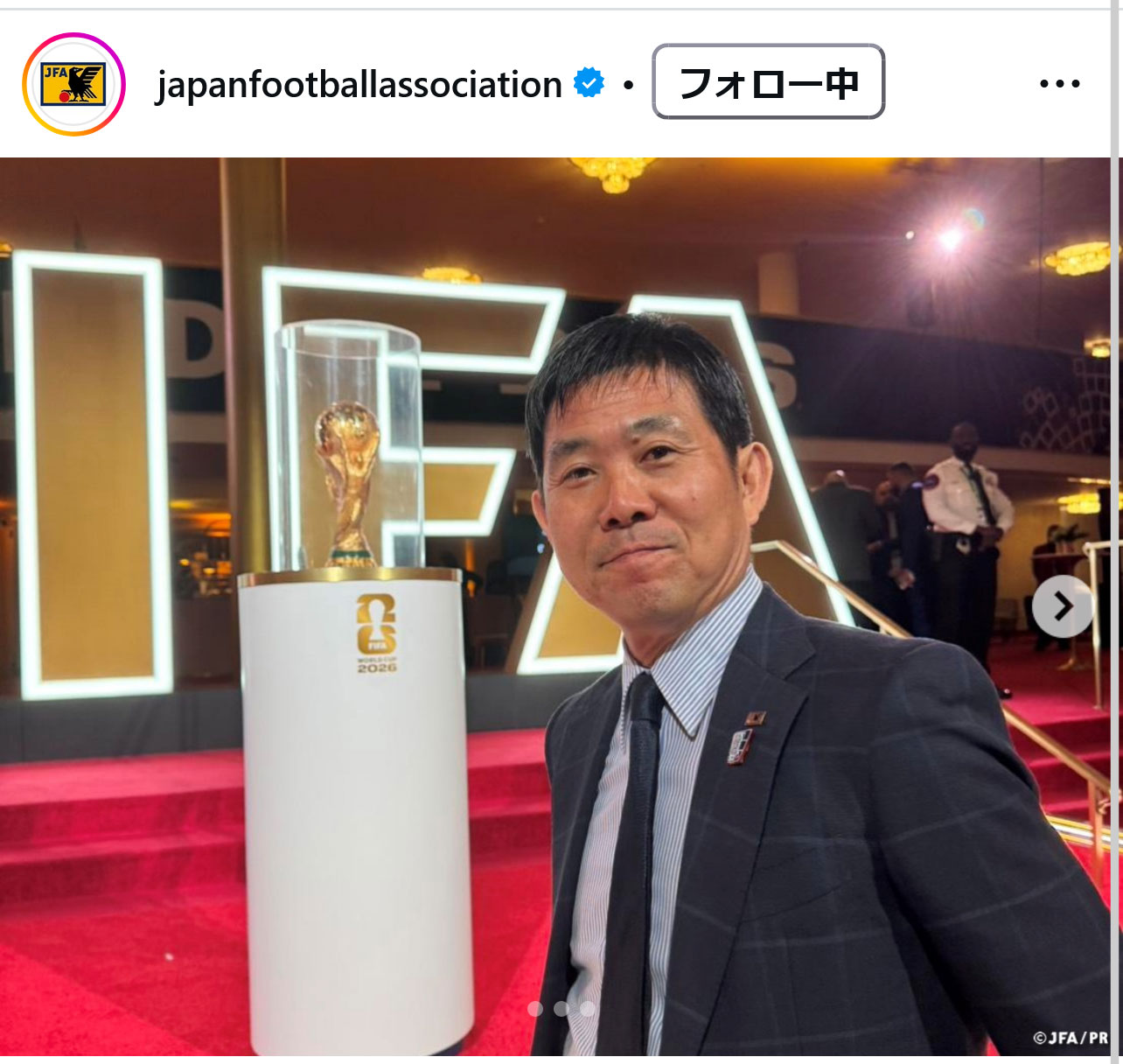 日本サッカー協会のインスタグラムから