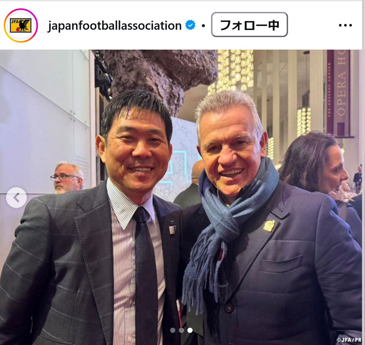 日本サッカー協会のインスタグラムから