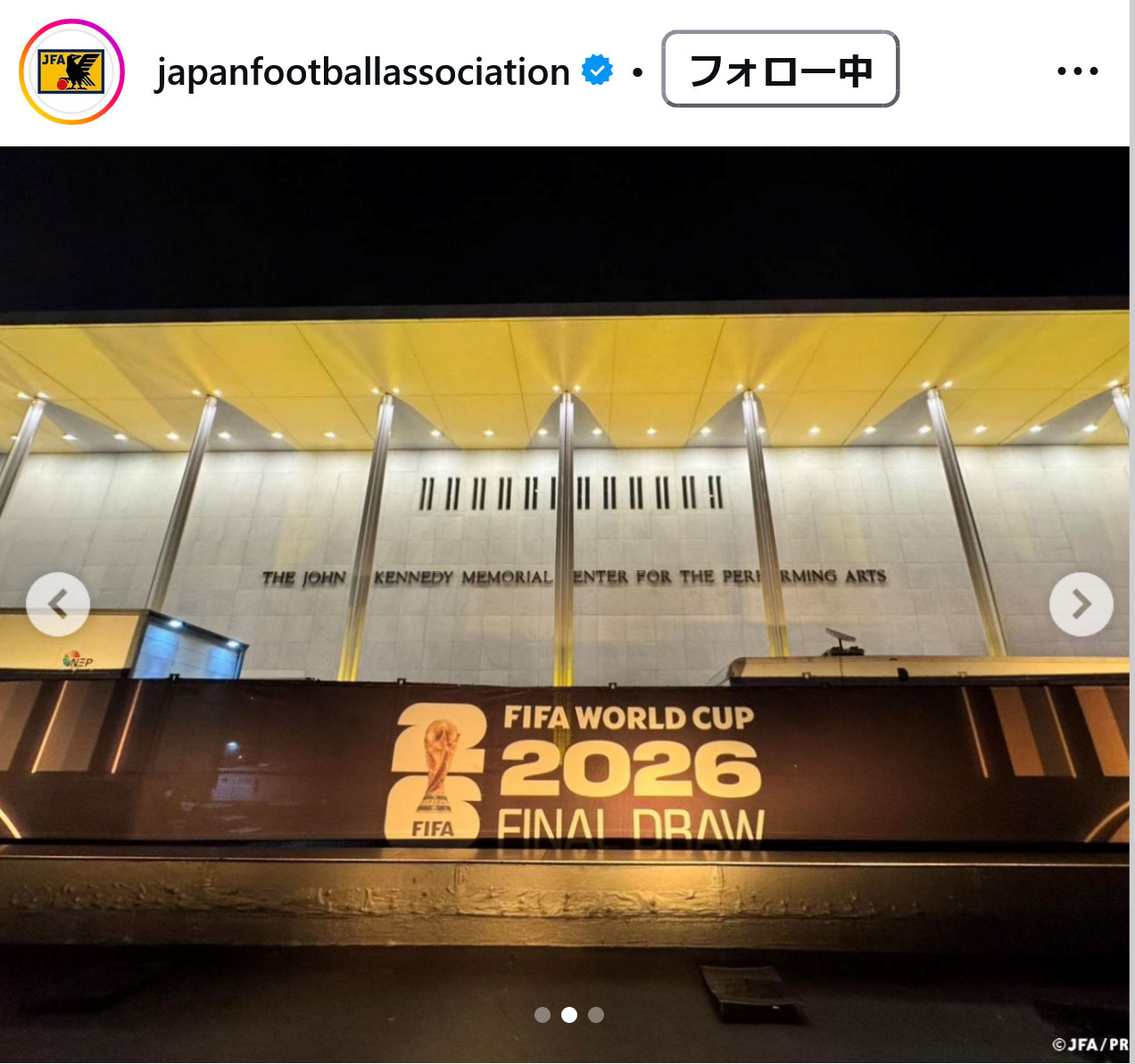 日本サッカー協会のインスタグラムから
