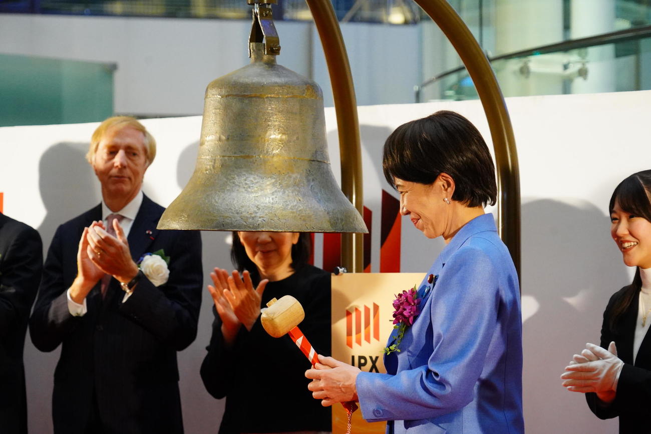 日本取引所グループ（JPX）の大納会にゲスト出演した高市早苗首相（撮影・佐藤成）