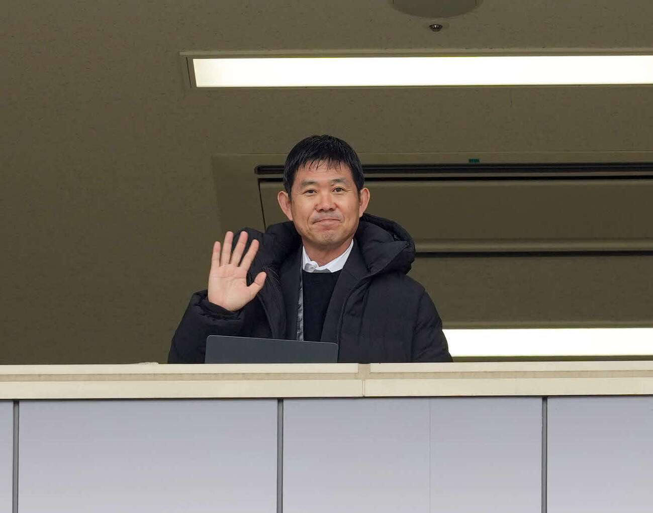 町田対水戸　視察に訪れた日本代表森保監督（撮影・たえ見朱実）