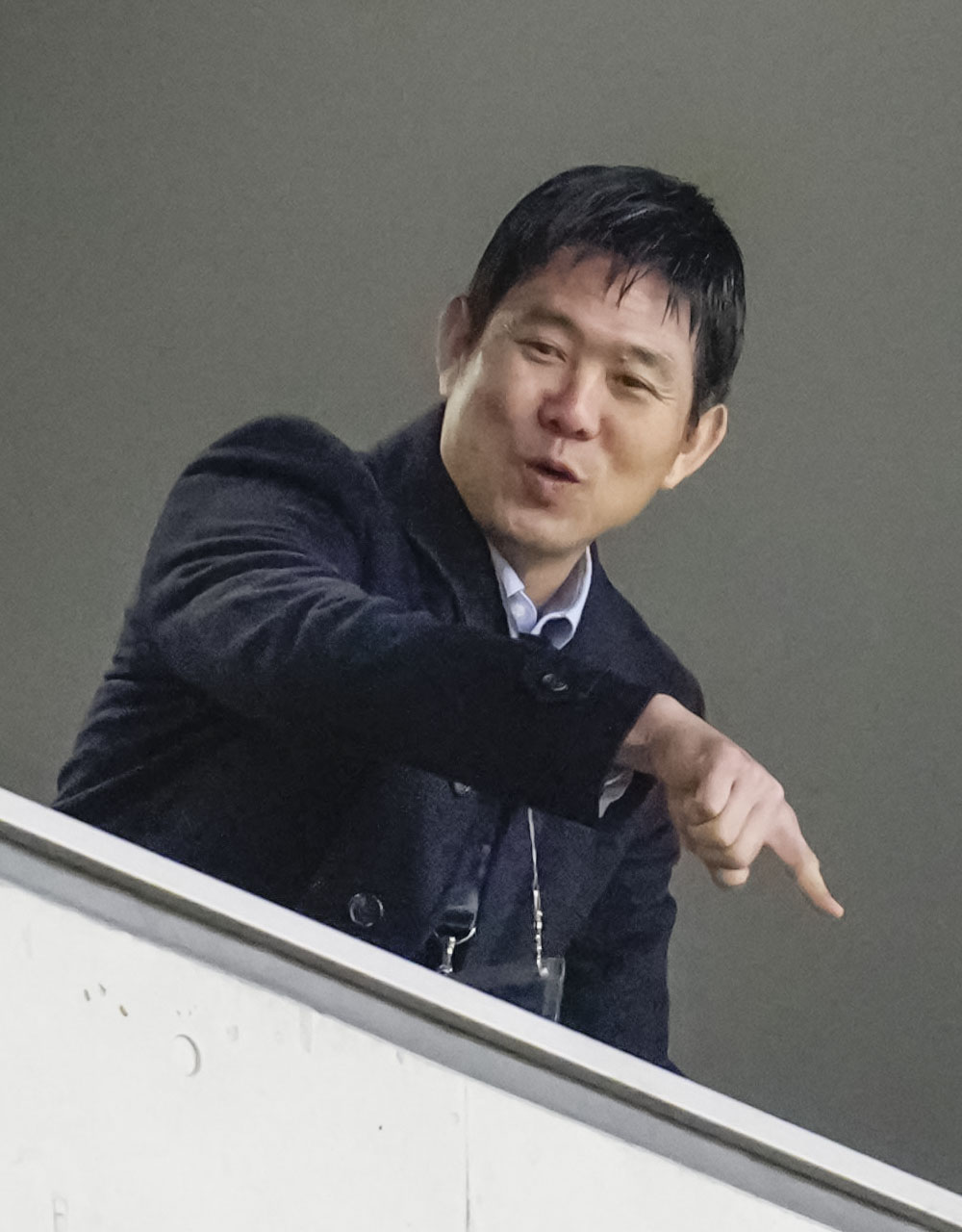 G大阪―清水戦の視察に訪れた森保監督（共同）
