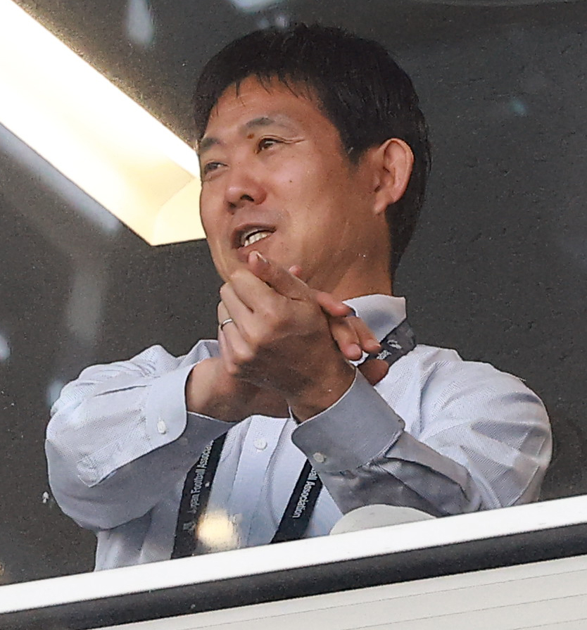 川崎対水戸　観戦に訪れた日本代表森保監督（撮影・野上伸悟）