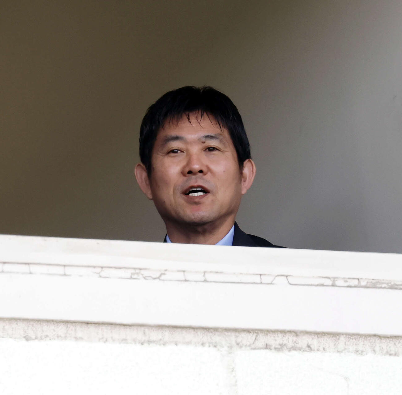 柏対町田　視察に訪れた日本代表森保監督（撮影・山本朝陽）