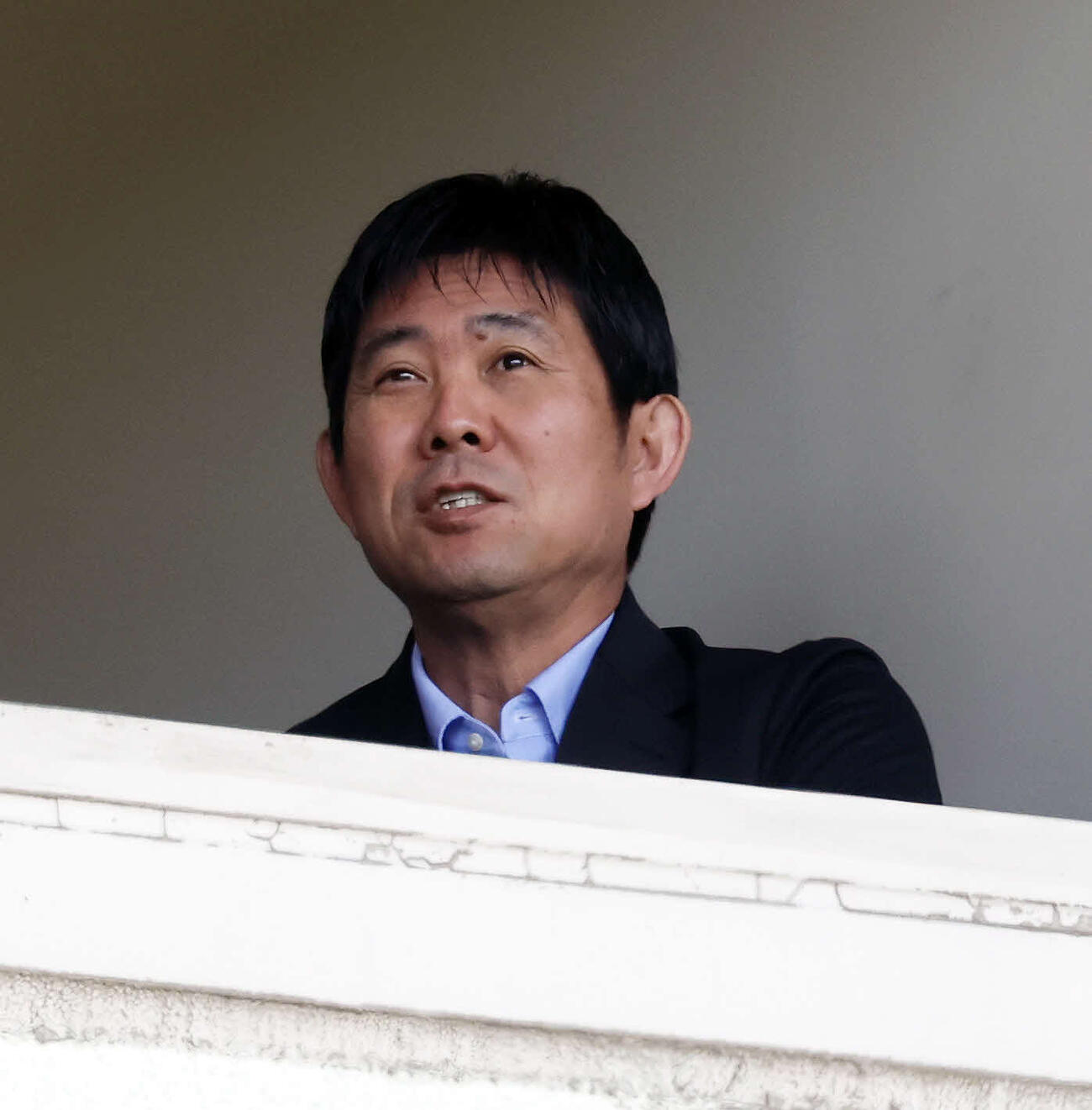 柏対町田　視察に訪れた日本代表森保監督（撮影・山本朝陽）