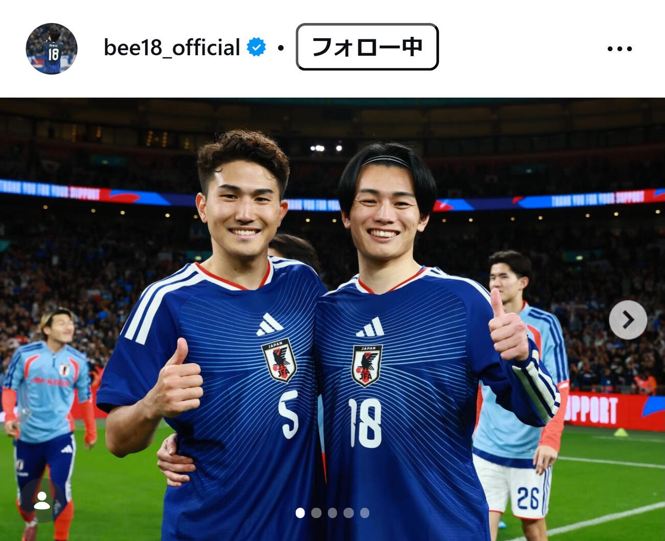 上田綺世のインスタグラムから