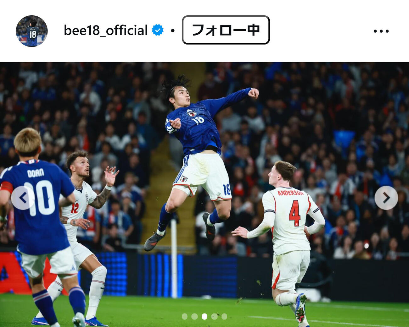 上田綺世のインスタグラムから