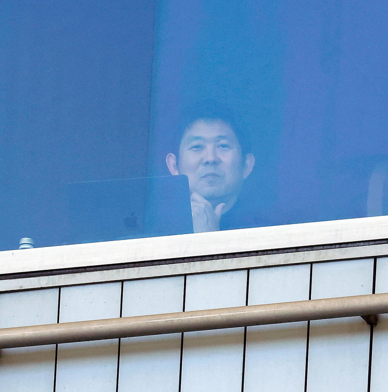 東京対東京V　視察に訪れた日本代表森保一監督（撮影・山本朝陽）