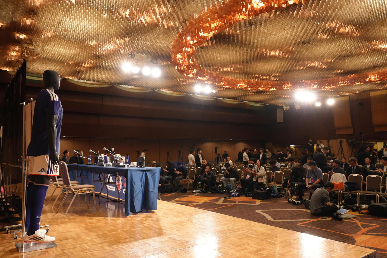 W杯北中米大会日本代表メンバー発表会見が行われる会場（撮影・足立雅史）