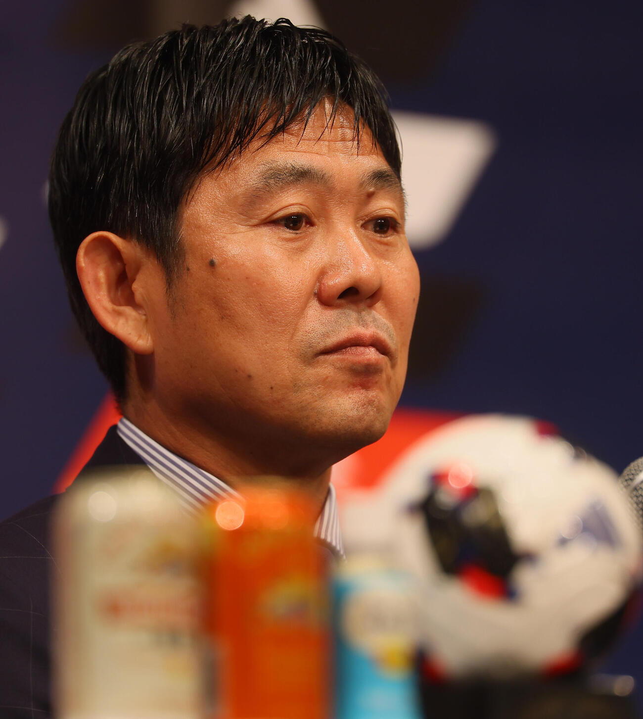 サッカー日本代表の監督続投を発表する会見に登壇した森保一監督