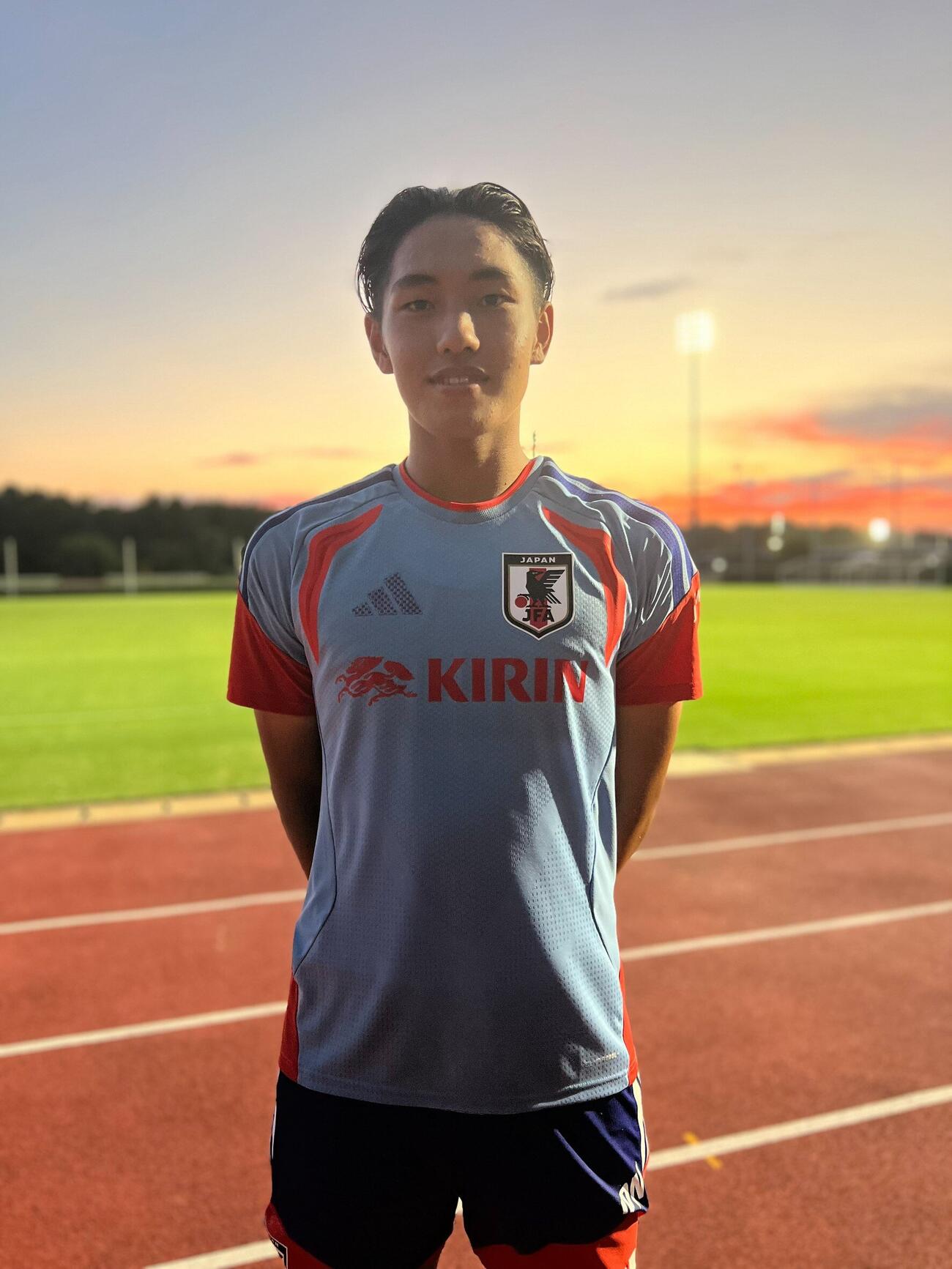トレーニングを参加したU－19日本代表DF藤川虎三
