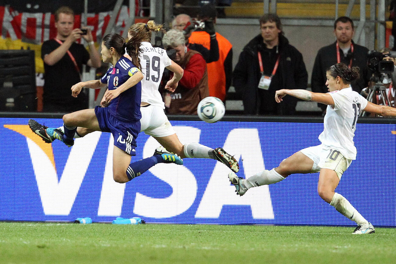 11年7月　女子W杯独大会決勝の米国戦　延長後半12分、ゴールを決める沢穂希（撮影PIKO）