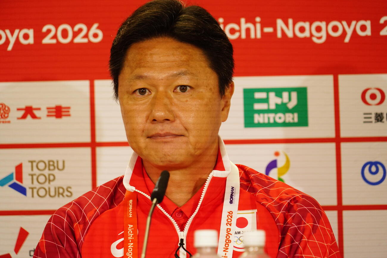 愛知・名古屋アジア大会の公式会見に出席したU－21サッカー日本代表大岩剛監督