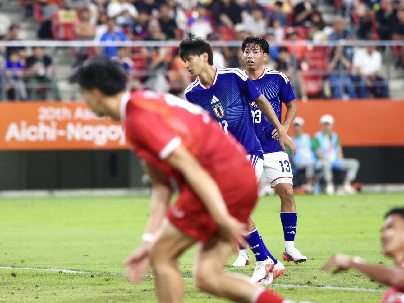 日本対タイ　前半、ゴールを決める中島洋太朗（撮影・宮地輝）