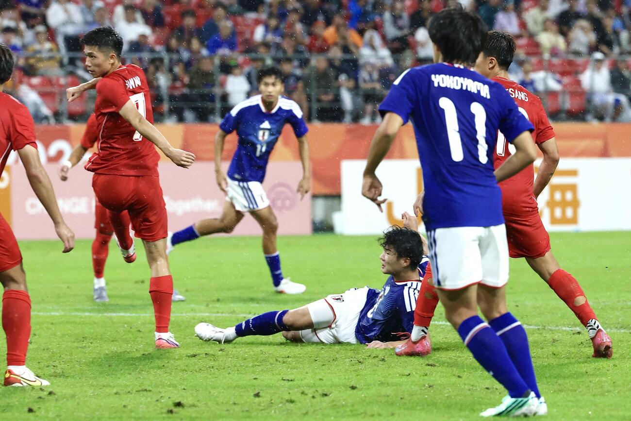 日本対香港　後半、チーム2点目のゴールを決める永野修都（撮影・宮地輝）