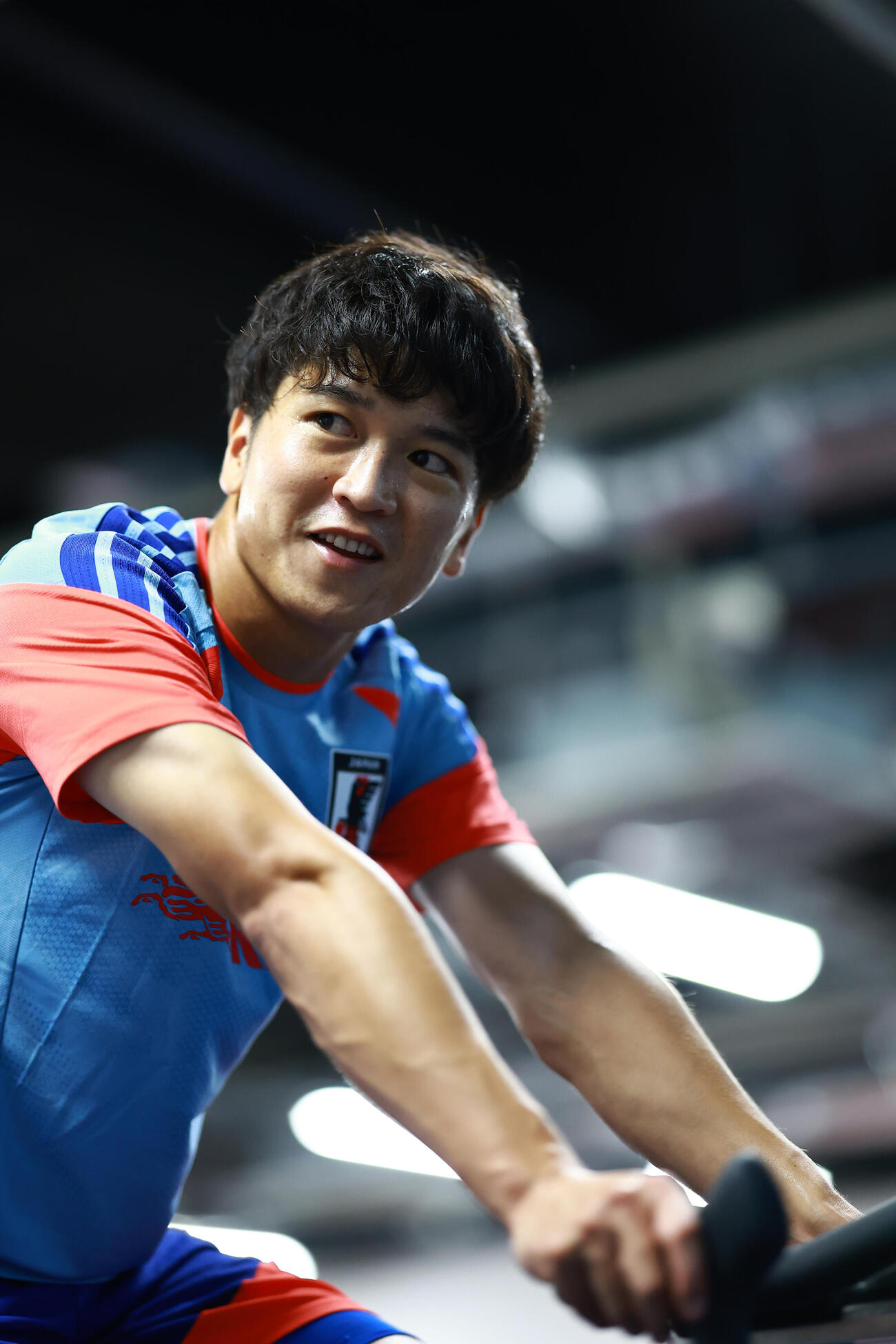 明るい表情で練習する谷村海那（C）JFA
