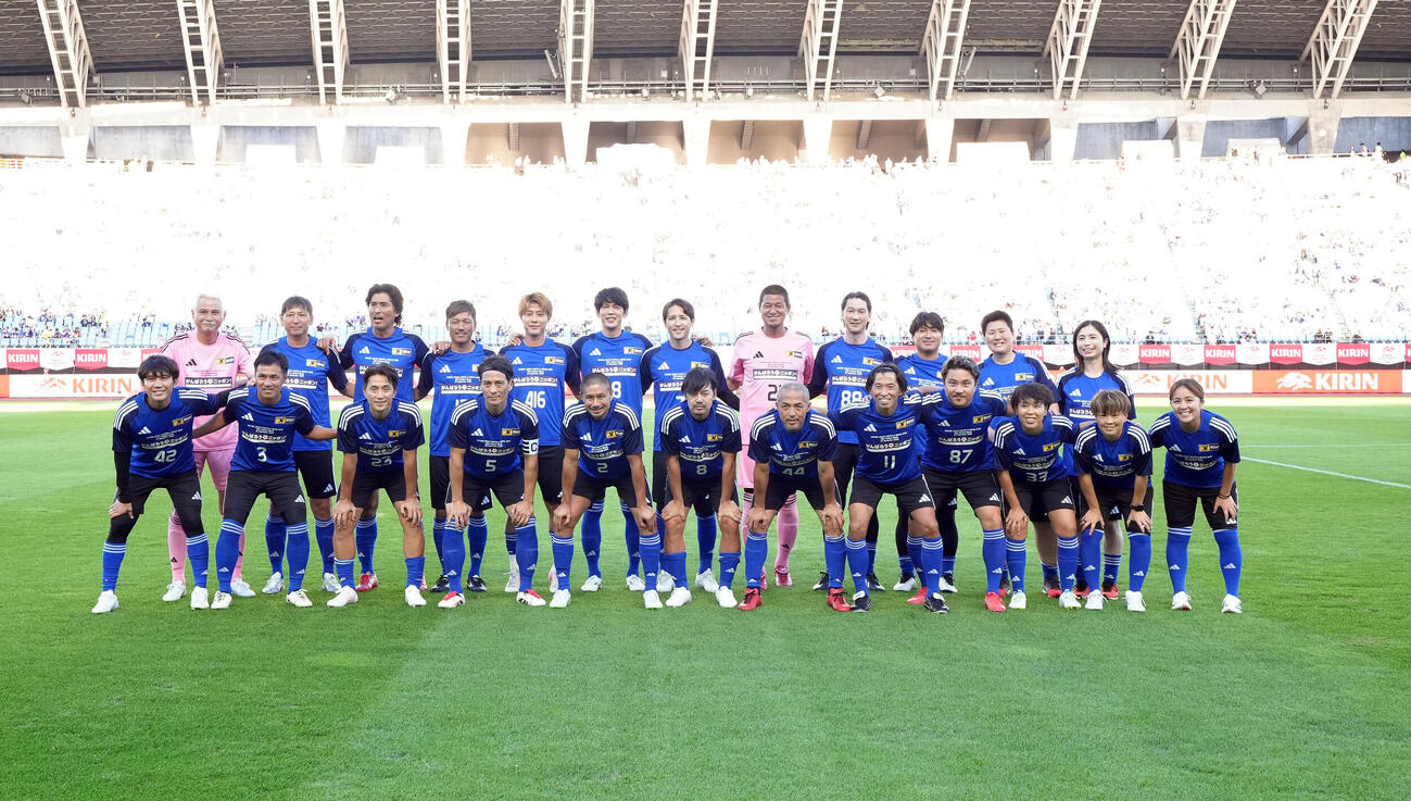 「FUTURE LEGACY MATCH in MIYAGI 2026に臨む日本代表OBOGの選手ら（撮影・足立雅史）