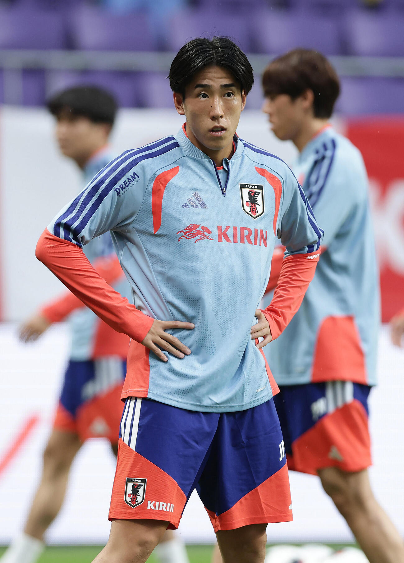 ベネズエラ戦に向け調整する中野就斗（撮影・前田充）