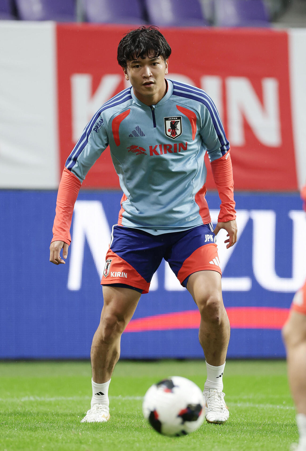 ベネズエラ戦に向け調整する谷村海那（撮影・前田充）
