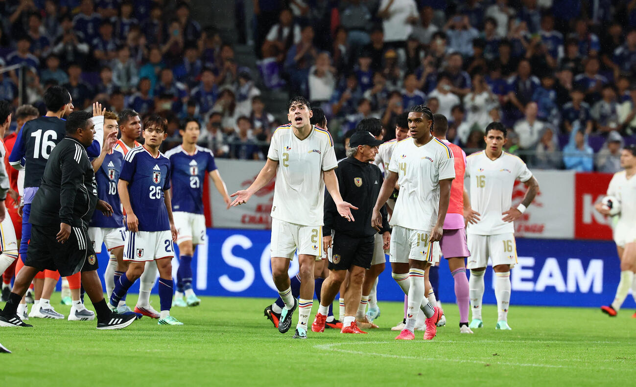 日本対ベネズエラ　日本に敗れたベネズエライレブン（撮影・加藤哉）