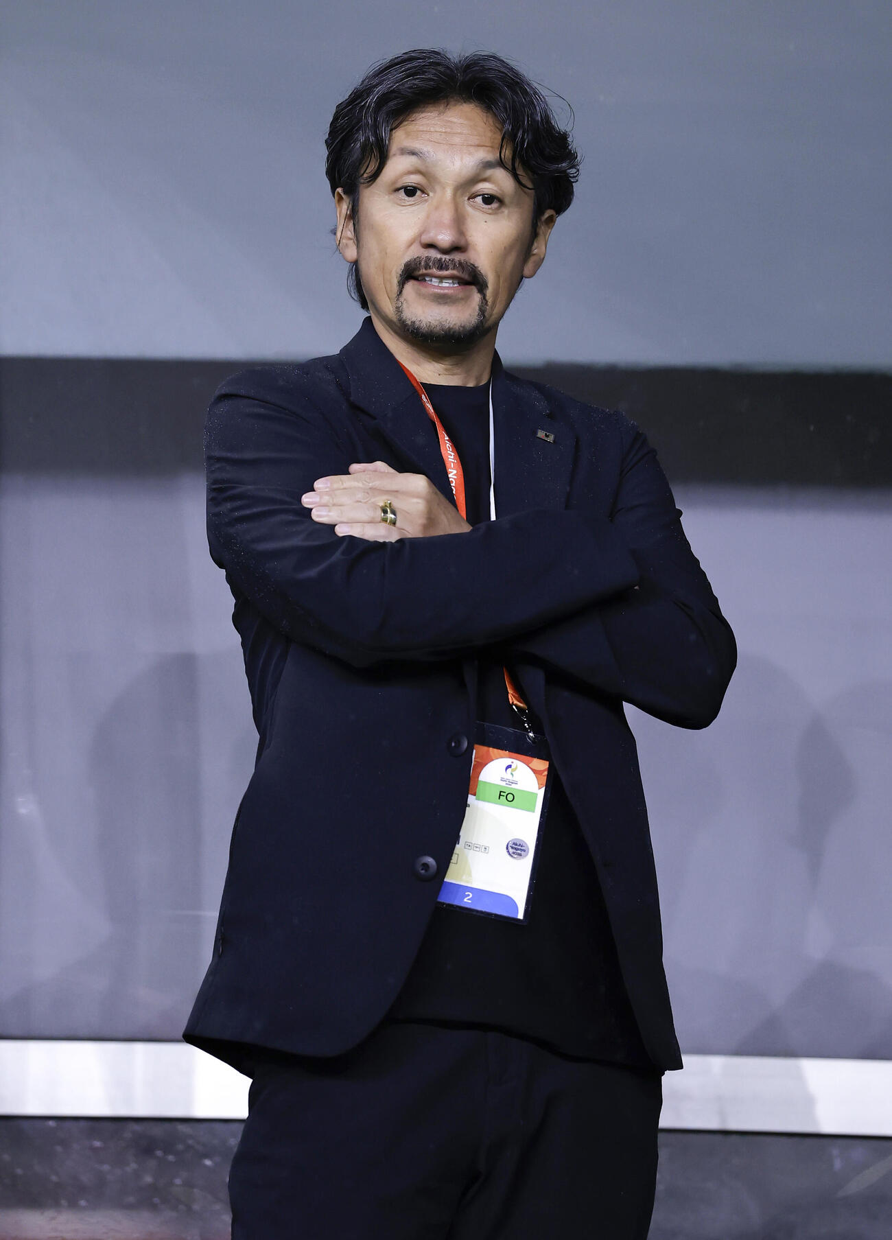 韓国戦に臨む狩野監督＝静岡スタジアム（共同）