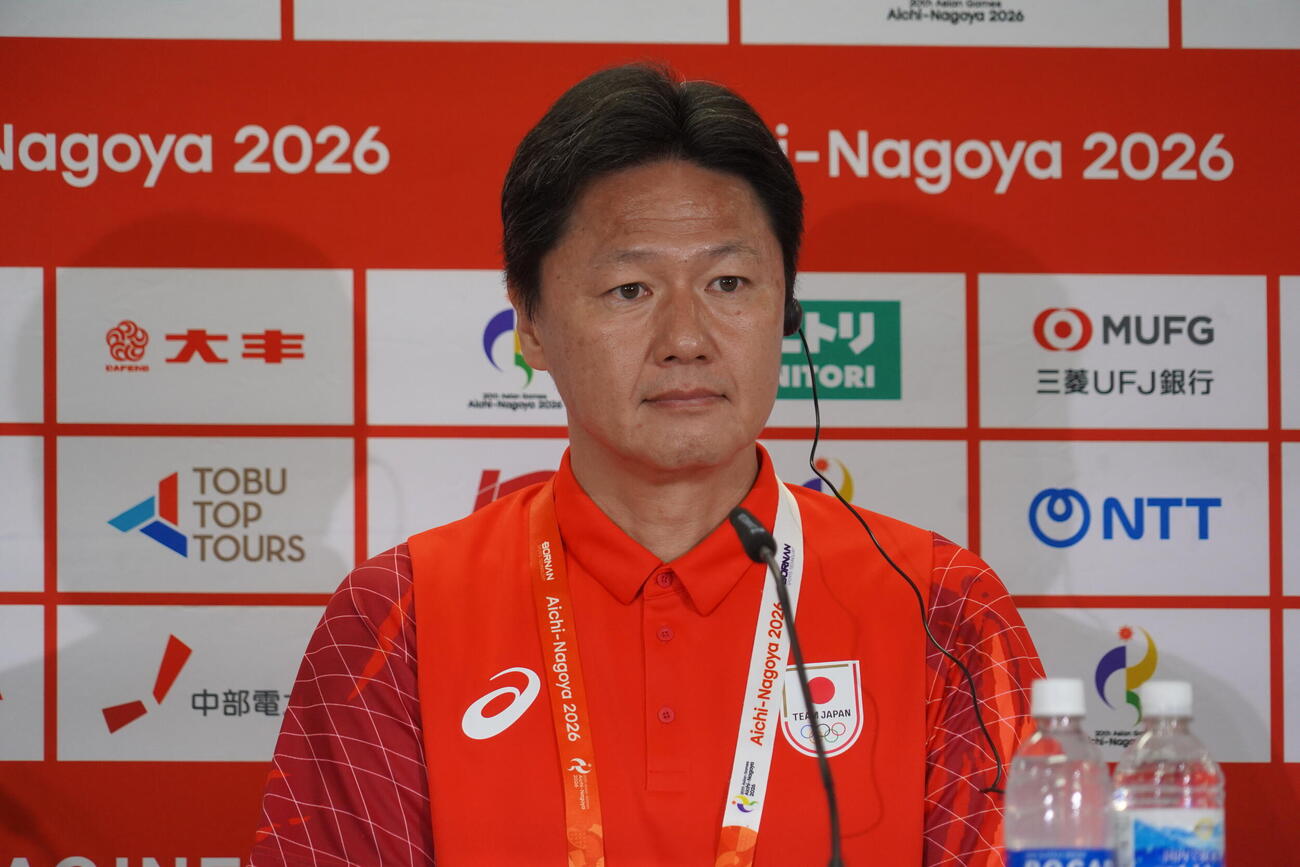 愛知・名古屋アジア大会決勝の前日会見に出席したU－21日本代表大岩剛監督