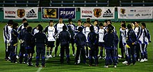 Ｕ２２日本代表選手は、２１日のサウジアラビア戦に向け早速練習を開始した
