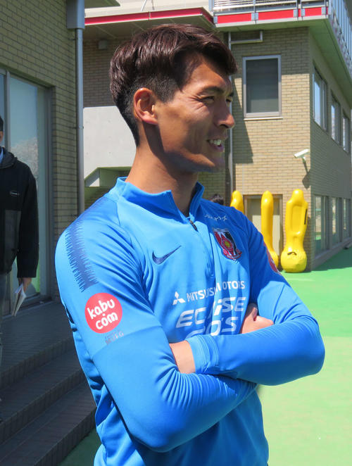 横浜戦への意気込みを語る浦和のDF槙野（撮影・松尾幸之介）