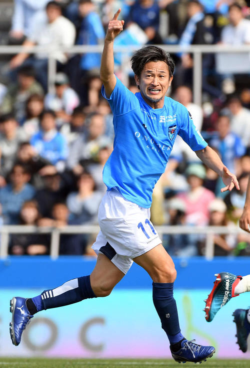 J2横浜FC・FWカズ（19年4月7日撮影）