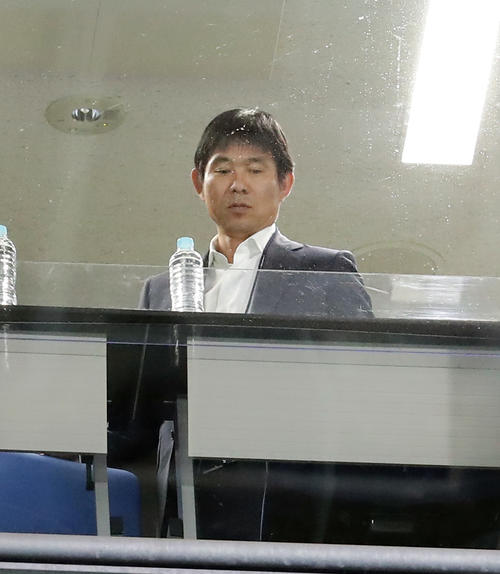 川崎F対蔚山　視察に訪れた日本代表の森保監督（撮影・浅見桂子）