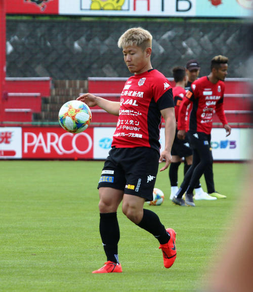 日本代表に初選出された札幌FW菅（撮影・保坂果那）