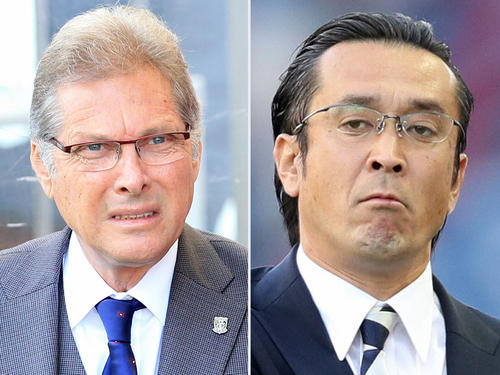 浦和オリベイラ監督（左）と前ヘッドコーチの大槻毅氏