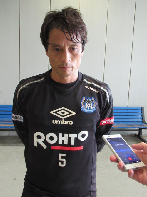 ルヴァン杯決勝進出へ意欲を語るG大阪宮本監督（撮影・実藤健一）