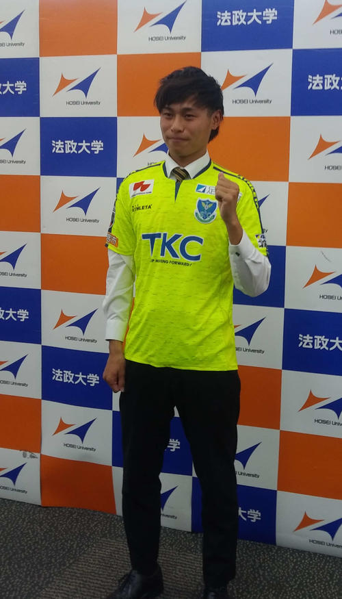 J2栃木への加入が内定した法大MF森（撮影・岩田千代巳）