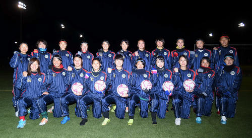 4強進出を狙う仙台大女子サッカー部（撮影・相沢孔志）