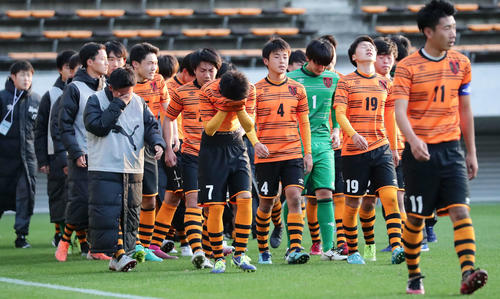 松本国際対和歌山工　初戦で敗れた和歌山工イレブン（撮影・丹羽敏通）