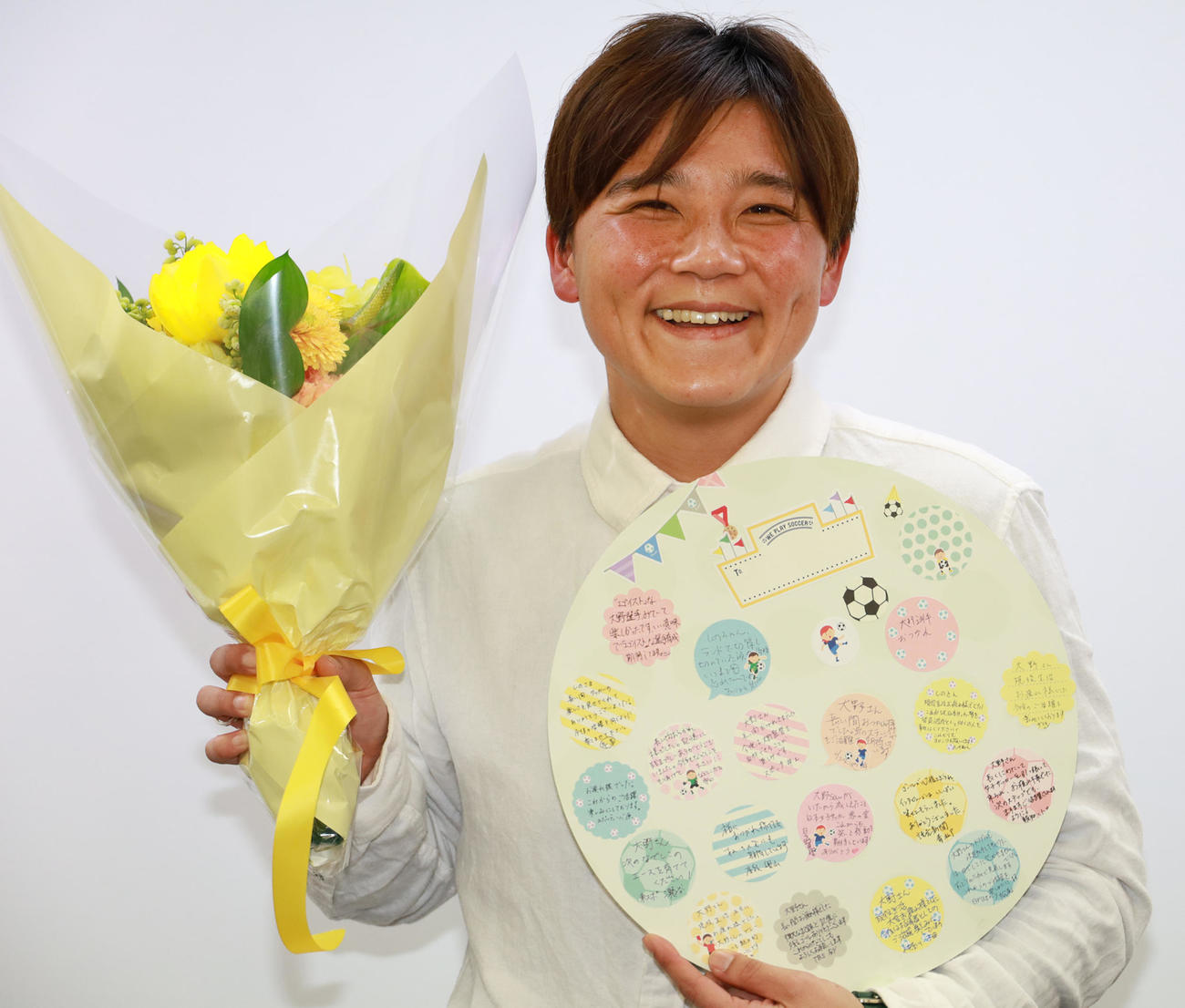 引退会見を行った元なでしこジャパン大野忍（撮影・中島郁夫）