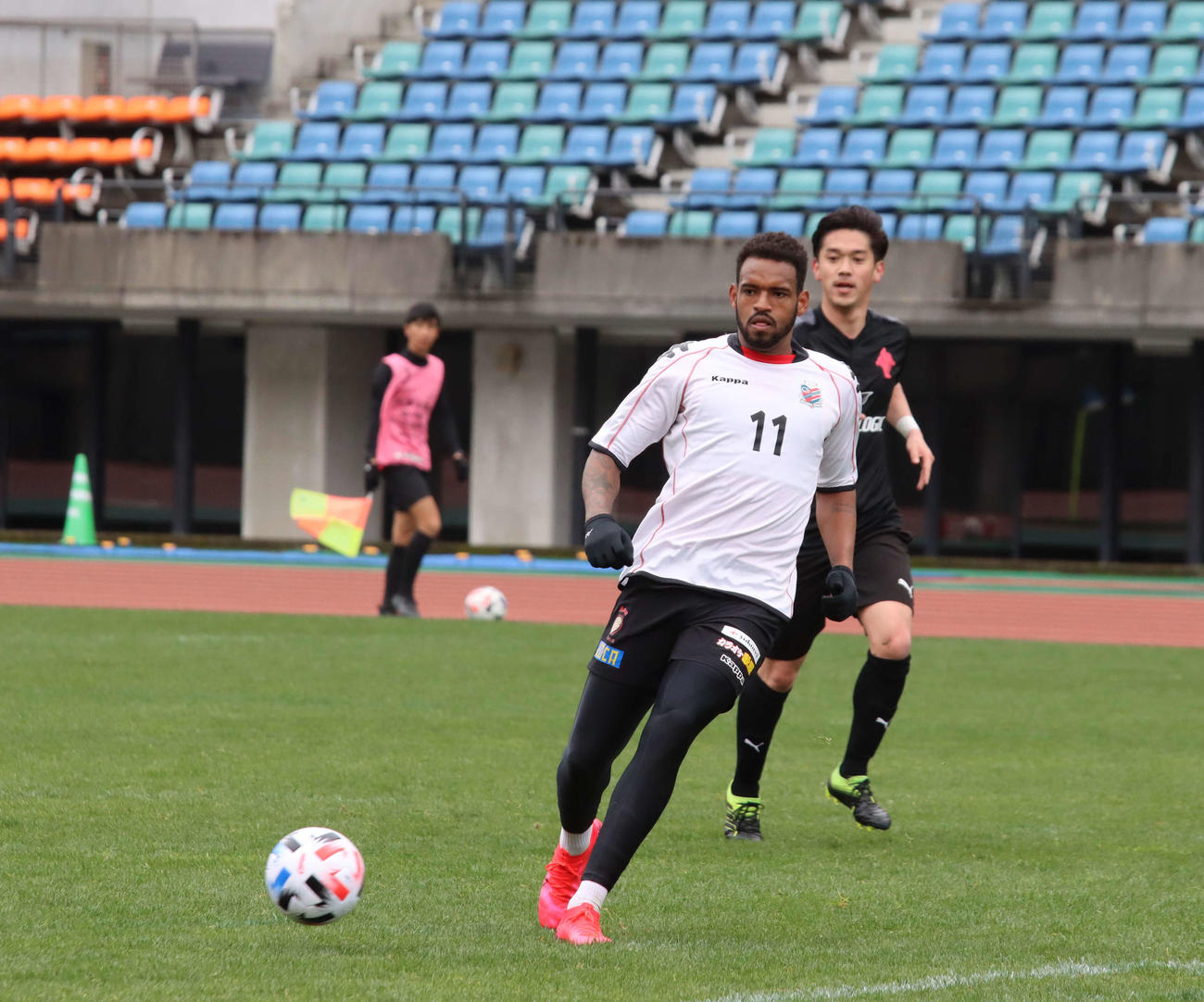 J3熊本との練習試合で2得点を挙げた札幌FWロペス（撮影・保坂果那）