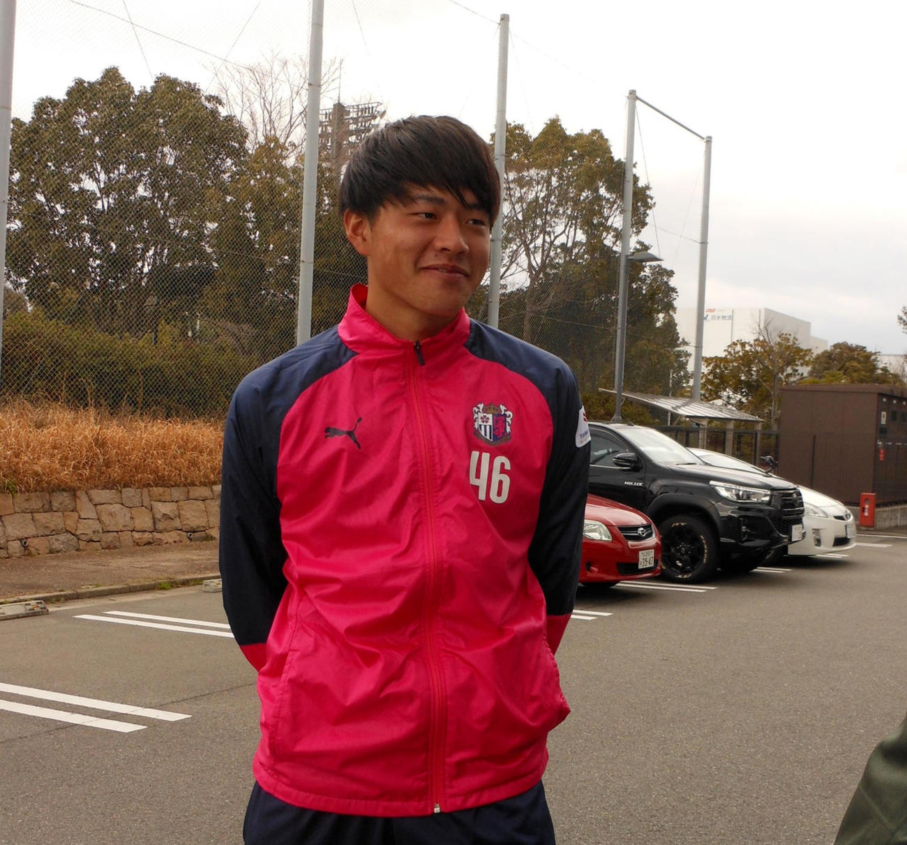 C大阪の新人DF田平は、有力視されたプロデビュー戦が延期となっても表情は明るい