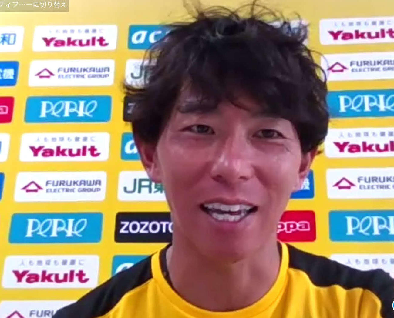オンライン取材に応じる千葉のFW佐藤寿人