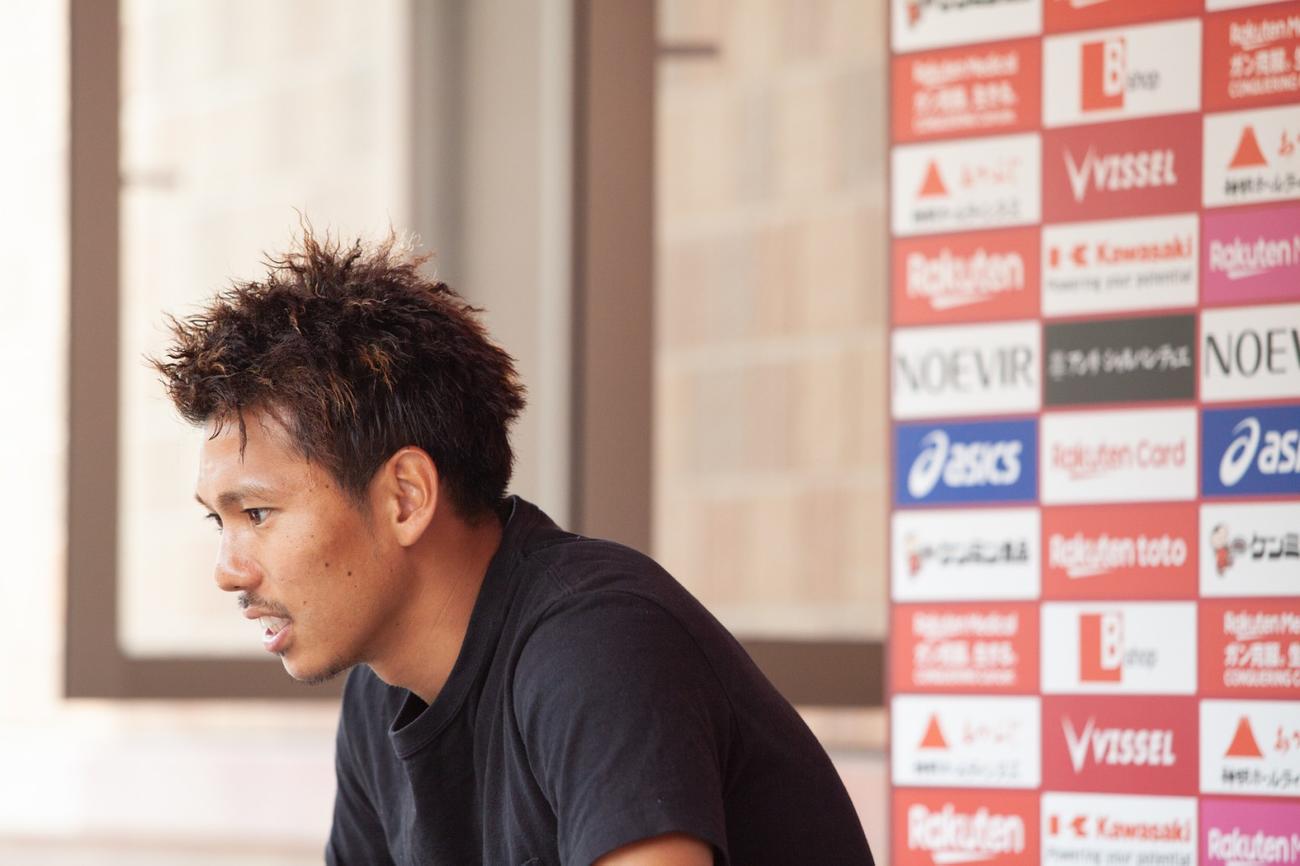オンラインで取材に応じる神戸FW小川（C）VISSELKOBE